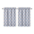 thumbnail image 1 of Blue and White Porcelain Kitchen Curtains Farmhouse Country Summer Short Tier Curtain for Washable Kitchen Living Room Decor Rod Pocket Window Drapes 2 Panels 27.5x36 Inch, 1 of 5