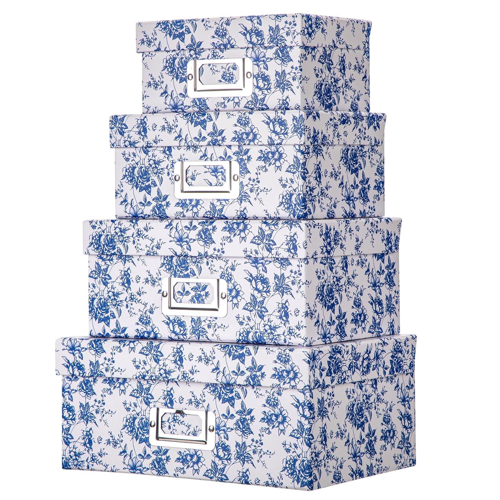 Rectangular Set4 Blue and White Porcelain Storage Boxes