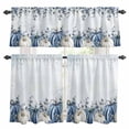 thumbnail image 1 of Blue White Pumpkin Kitchen Curtains Sets for Windows 24 Inch Length, Fall Thanksgiving Eucalyptus Coastal Rod Pocket Window Treatments Tier Curtains and Valances Set for Bedroom/Bathroom, 1 of 8