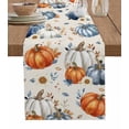 thumbnail image 1 of Blue White Pumpkins Burlap-Cotton Table Runner 108 Inches Long,Fall Thanksgiving Botanical Leaves Retro Beige Farmhouse Table Runners,Outdoor Dining Tablecloths for Baby Shower Party Wedding 13x108, 1 of 9