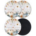 thumbnail image 1 of Blue White Pumpkins Fall Coasters Set of 4, Absorbent Coasters for Drinks, Thanksgiving Maple Leaf Wooden Coaster for Desk Coffee Table Protection, Home Decor House Warming Gifts 4", 1 of 8
