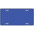 thumbnail image 1 of Blue White Quatrefoil Metal Novelty License Plate 24" x 12" Large, 1 of 1