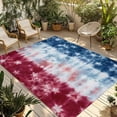 thumbnail image 1 of Blue White Red Outdoor Rug for Patio/Deck/Porch, Non-Slip Large Area Rug 4 x 6 Ft, Tie-dye American Flag Star Abstract Indoor Outdoor Rugs Washable Area Rugs, Reversible Camping Rug Carpet Runner, 1 of 8