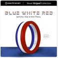 thumbnail image 1 of Blue White Red Stripe Silicone Ring 8mm Bandwidth, 1 of 5