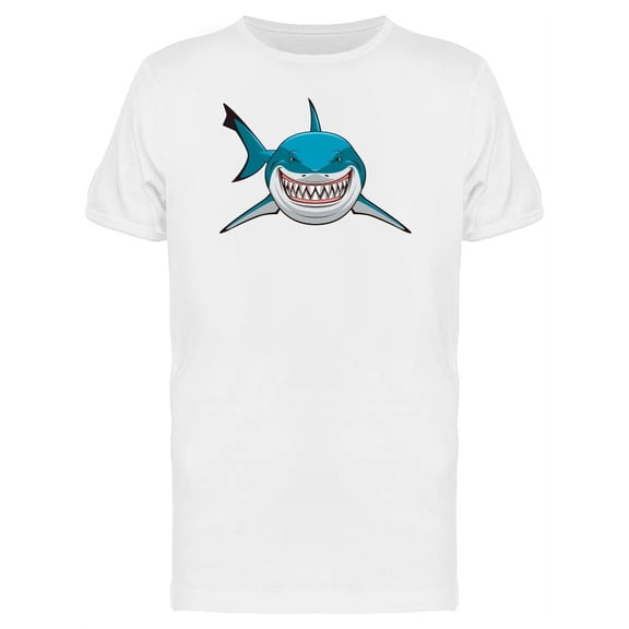 Blue White Shark T-Shirt Men -Image by Shutterstock, Male x-Large