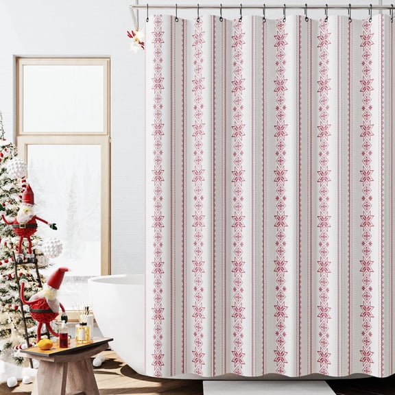 Blue and White Shower Curtain Stripe Fabric Shower Curtain for Bathroom Modern Striped Shower Curtain Spring Shower Curtain Set Waterproof in Bath 72x72 inches with Curtain Hooks