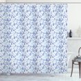 thumbnail image 1 of Blue and White Shower Curtain, Watercolor Style Herbs Fresh Nature Meadow Field Pattern, Fabric Bathroom Set with Hooks, 69W X 75L Inches Long, Violet Blue Baby Blue White, by Ambesonne, 1 of 3