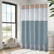 Blue and White Shower Curtains for Bathroom, Boho Shower Curtain Fabric,Neutral Striped Shower Curtain Farmhouse Style Quality Modern Shower Curtains Standard Size 36"W x 72"L (Pack of 1)