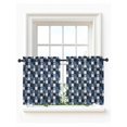 thumbnail image 1 of Blue White Snowflake Tier Curtains 36 Inch Length,Sheer Curtains for Bedroom Living Room Window Winter Geometric Check Plaid Rod Pocket Drapes Kitchen Curtains Small Half Window 27.5"x36" 2 Panels, 1 of 6
