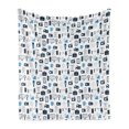 thumbnail image 1 of Blue and White Soft Flannel Fleece Throw Blanket, Journalism Mass Media Communication Theme Press TV News, Cozy Plush for Indoor and Outdoor Use, 70" x 90", Pale Blue Dark Blue, by Ambesonne, 1 of 5
