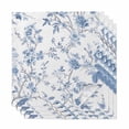 thumbnail image 1 of Blue White Spring Floral Cloth Napkins, Summer Botanical Birds Washable and Reusable Dinner Napkins Set of 4, Table Napkin for Kitchen Party Birthday Wedding Hotel Housewarming 20"x20", 1 of 8
