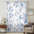 thumbnail image 1 of Blue White Spring Floral Sheer Curtains 45 Inches Long, Summer Botanical Birds Light Filering Curtains, Breathable Simi Curtain Privacy Drapes for Kitchen Bathroom Lightweight Small Window Treatment, 1 of 9