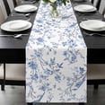 thumbnail image 1 of Blue White Spring Floral Table Runner 48 Inches Long, Summer Botanical Birds Kitchen Coffee Dining Table Decoration for Home Party Birthday Wedding Home Decor 13x48 Inches, 1 of 8