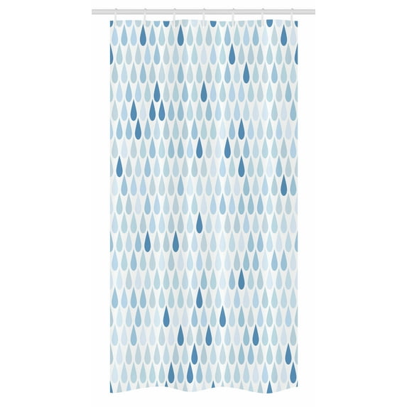 Blue and White Stall Shower Curtain, Minimalist Rain Drops Motive inTones Tears of Earth Air Gravity Image Art, Fabric Bathroom Set with Hooks, 36W X 72L Inches Long, Pale Blue, by Ambesonne