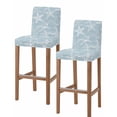 thumbnail image 1 of Blue White Starfish Bar Stool Covers Set of 2, Coastal Ocean Summer Sea Nautical Stretch Washable Bar Chair Covers with Backs, Removable Pub Counter Height Chair Cover for Kitchen Dining Room Cafe, 1 of 7