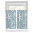 thumbnail image 1 of Blue White Starfish Bathroom Window Curtain, Coastal Ocean Summer Sea Nautical Light Filtering Coffee Kitchen Curtains, Bedroom Living Room Curtains 2 Panel 84"x54", 1 of 6