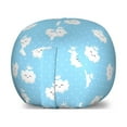 thumbnail image 1 of Blue and White Storage Toy Bag Chair, Boys and Girls Pattern with Polka Dots and Smiling Happy Clouds, Stuffed Animal Organizer Washable Bag, Small Size, Pale Blue and White, by Ambesonne, 1 of 3