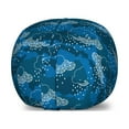 thumbnail image 1 of Blue and White Storage Toy Bag Chair, Hand-drawn Style Rain Clouds Wet Weather Theme, Stuffed Animal Organizer Washable Bag, Large Size, Blue Dark Blue, by Ambesonne, 1 of 3