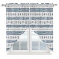 thumbnail image 1 of Blue White Stripe Kitchen Window Curtains, Swag Curtains Valance for Bedroom Living Room Bathroom, Vintage Abstract Geometric Brush Rod Pocket Window Treatment Curtain Block Drapes 2 Panels 36"x45", 1 of 9