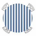 thumbnail image 1 of Blue and White Stripe Pattern Elastic Fitted Round Table Cover Simple Style Waterproof Outdoor Tablecloth for Holiday Party, Picnic, Patio & Dining Fits Tables Up to 45"-54", 1 of 8