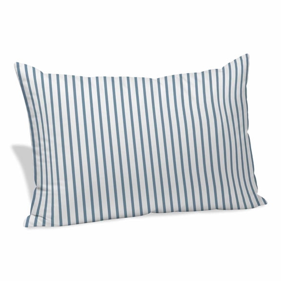 Blue White Stripe Pattern Pillow Covers 12x20 Inch, Simple Style Light Blue Pinstriped Soft Brushed Throw Pillow Covers with Hidden Zipper Decorative Pillowcase for Bedroom Sofa Couch