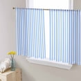thumbnail image 1 of Blue White Stripe Semi Sheer Curtains 45 Inch Length 2 Panels Set, Modern Minimalist Geometric Striped Sheer Kitchen Curtain Privacy Voile Window Curtain for Living Room Bedroom Rod Pocket Drapes, 1 of 7