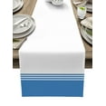 thumbnail image 1 of Blue White Striped Table Runner 72 Inches, Modern Abstract Art Aesthetics Bed Runner Dresser Scarves Tabletop for Indoor Outdoor Parties/Ceremony/Banquet, 16" x 72", 1 of 8