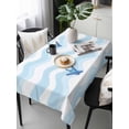 thumbnail image 1 of Blue White Striped Tablecloth Rectangle Table Cloths 54x108, Waterproof Outdoor Table Cloth Covers Decorative Table Protector, Starfish Coastal Waves Washable Table Cover for Kitchen Dinning Party, 1 of 8