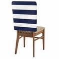 Blue White Stripes Chair Back Covers Set of 6, Sea Blue Striped Modern ...