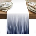 thumbnail image 1 of Blue White Table Runner - 36 Inch Long, Kitchen Dining Table Runner Dresser Scarves, Ombre Gradient Striped Minimalist Texture Farmhouse Decor for Coffee Tables Wedding Party Banquet, 1 of 8