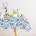 thumbnail image 1 of Blue and White Tablecloth Vintage Rectangle Tablecloth, Rustic Blue Floral Table Cloth- Washable Table Cover, Wrinkle Resistant for Restaurants, Picnics, Indoor and Outdoor Dining, (60" x 120"), 1 of 6