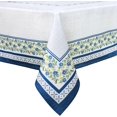 thumbnail image 1 of Blue White Tablecloth Waterproof, French Country Bordered Rectangle Table Cloth, Washable Table Cover for Kitchen Dining Party Decor (60×84 Inch), 1 of 6