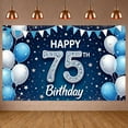 thumbnail image 1 of Blue White Theme 75th Birthday Banner Decor Happy Birthday Display Star Pattern Balloon Design Anniversary Backdrop for 75th Birthday Party Anniversary Celebration Family Gathering, 1 of 9