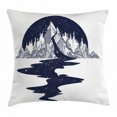 thumbnail image 1 of Blue and White Throw Pillow Cushion Cover, River of Stars Pouring Down from a Mountain Fantastic Landscape, Decorative Square Accent Pillow Case, 24 X 24 Inches, Dark Blue and White, by Ambesonne, 1 of 2