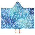 thumbnail image 1 of Blue White Tie Dye Cracked Pattern Hooded Bath Towel，50"x30" for Ages 3 To 12 Kids, Quick Dry Lightweight Soft Microfiber Hood Beach Towel Cover Up for Kids, 1 of 7