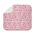 thumbnail image 1 of Pink Cow Milk Strawberry Pattern Dish Drying Mat for Kitchen 1 Pack, Ultra Absorbent Microfiber Dishes Drainer Mats,16"x18", 1 of 6