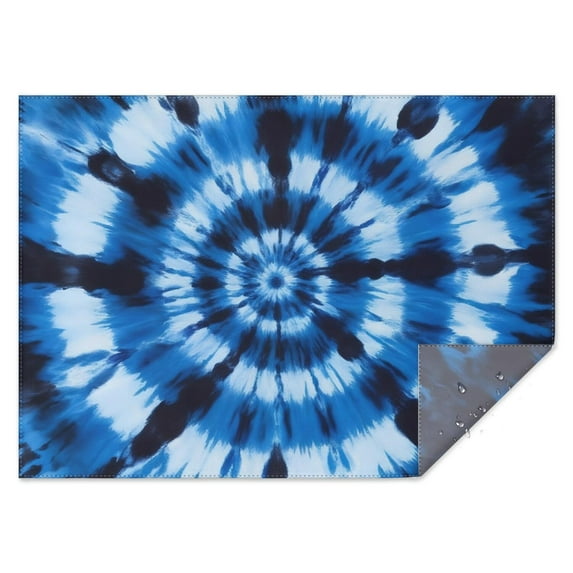 Blue White Tie Dye Spiral Pattern Rectangle Tablecloth 60"x84",Waterproof Polyester Rectangle Table Cloth, Wipeable Spillproof Polyester Tablecloth for Dining, Camping, Indoor and Outdoor