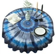 thumbnail image 1 of Blue White Tie Dye Spiral Pattern Round Tablecloth 60"x60",Wrinkle Wipeable Table Cloth for Kitchen Dining Room Picnic Patio Party, 1 of 6