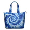 thumbnail image 1 of Blue White Tie Dye Spiral Pattern Travel Tote Bags for Women Carry On,Large Weekender Bags for Women Travel,Multi Functional Duffle Bag for Work,Shopping,Sports, 1 of 5