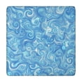 thumbnail image 1 of Blue White Tie Dye Swirl Pattern Square Fitted Tablecloth with Elastic Edge,Square Table Cover,Washable Elastic Table Cover for Home Kitchen Party Decor 34"x34", 1 of 6