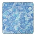 thumbnail image 1 of Blue White Tie Dye Swirl Pattern Square Fitted Tablecloth with Elastic Edge,Square Table Cover,Washable Elastic Table Cover for Home Kitchen Party Decor 36"x36", 1 of 6
