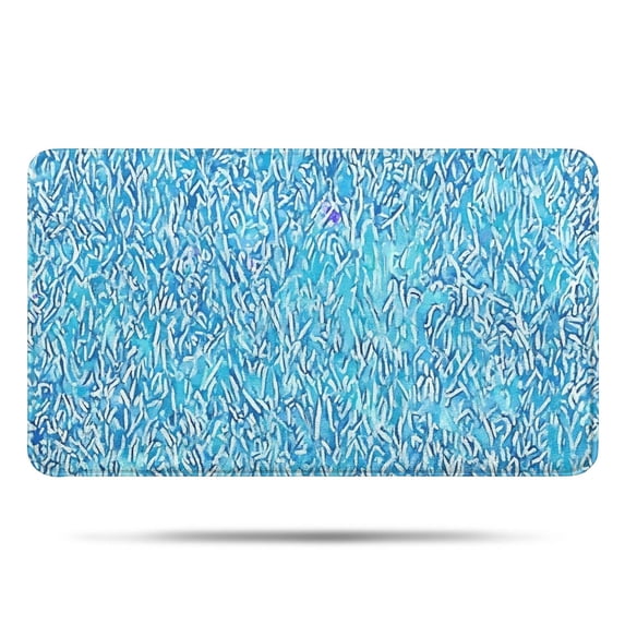 Blue White Tie Dye Textured Pattern Bathroom Rugs Mat,Non Slip Microfiber Bathroom Rug,Rubber Backing,Soft Bathroom Mats for Bathroom Floor,Tub and Shower,17x30in(43x75cm)
