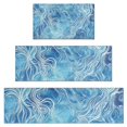 thumbnail image 1 of Blue White Tie Dye Wave Pattern Kitchen Rugs Sets Of 3,Kitchen Runner Rugs Non Skid Washable,Decorative Kitchen Floor Mats for Kitchen,Sink,Laundry,17"x30"+ 17"x47" + 17"x59", 1 of 6