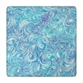 thumbnail image 1 of Blue White Tie Dye Wave Pattern Square Fitted Tablecloth with Elastic Edge,Square Table Cover,Washable Elastic Table Cover for Home Kitchen Party Decor 34"x34", 1 of 6