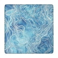 thumbnail image 1 of Blue White Tie Dye Wave Pattern Square Fitted Tablecloth with Elastic Edge,Square Table Cover,Washable Elastic Table Cover for Home Kitchen Party Decor 34"x34", 1 of 6