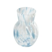Better Homes & Gardens Tortoise Glass Vase, 7 in, Blue and White