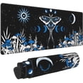 thumbnail image 1 of Blue White Trippy Mushroom Moth Butterfly Mouse Pad XL Extended Desk Mat, Non Slip Rubber Base Stitched Edge Gaming Pc Desktop Large Mice Pad,31.5 x 11.8 Inch, 1 of 5