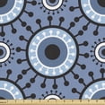 thumbnail image 1 of Ambesonne Blue and White Fabric by the Yard Upholstery, Floral Circles Dots, 2 Yards, Slate Blue Black White, 1 of 4