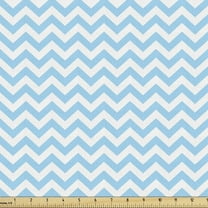 Ambesonne Blue and White Fabric by the Yard Upholstery, Striped Tile Design, 5 Yards, Sky Blue and White