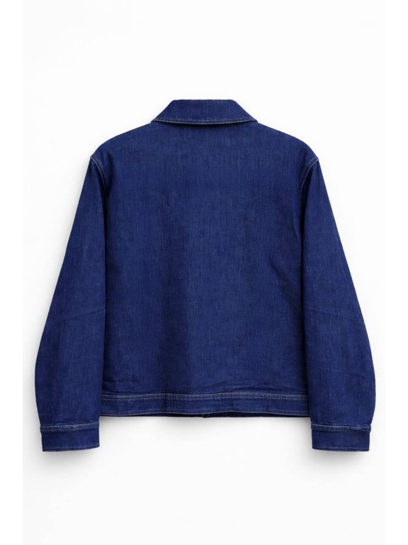 Women's Printed Jacket, Dark Blue, Size 2XL